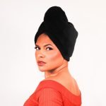 Turban towel 2x1 - Muslin 100% cotton + Fleece - Black - Image 7