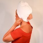 Turban Towel - 2 in 1 - Muslin 100% cotton + Fleece â€“ White - Image 8